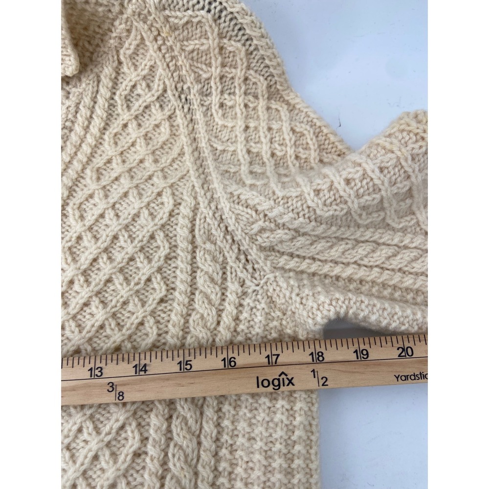 Carbery Sweater Women Medium Cardigan Fisherman Wool Ireland Cable Knit Vintage - Picture 6 of 7